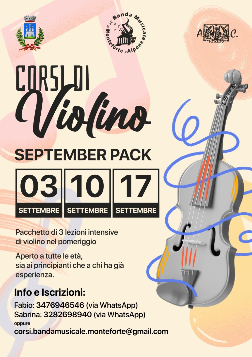 VIOLINO NUOVO CORSO A&nbsp;SETTEMBRE